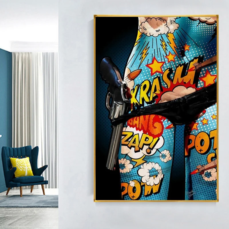 

Street Art Graffiti Canvas Art Wall Paintings Posters And Prints Canvas Cool Policewoman Pictures For Living Room Home Decor