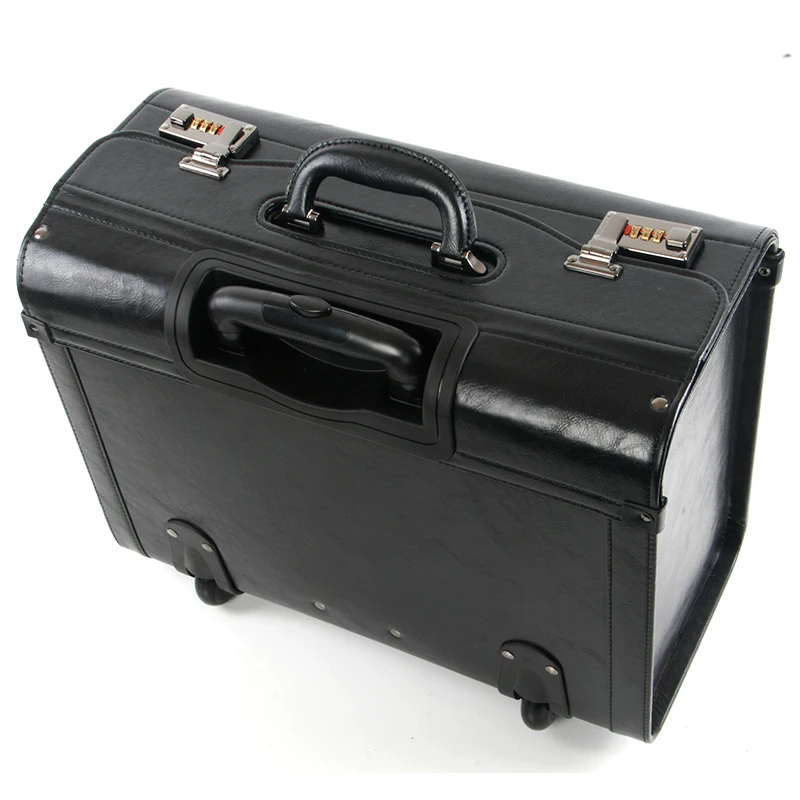 Модная ретро сумка на колесиках из искусственной кожи для авиакомпаний