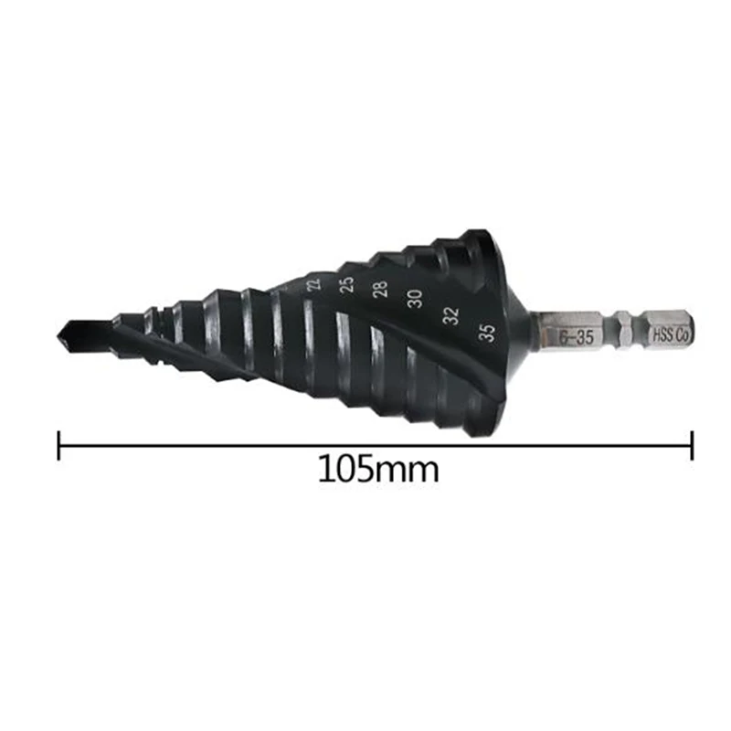 3 35 мм промышленное HSS CO/M35 ступенчатое сверло спиральное с канавками отверстие