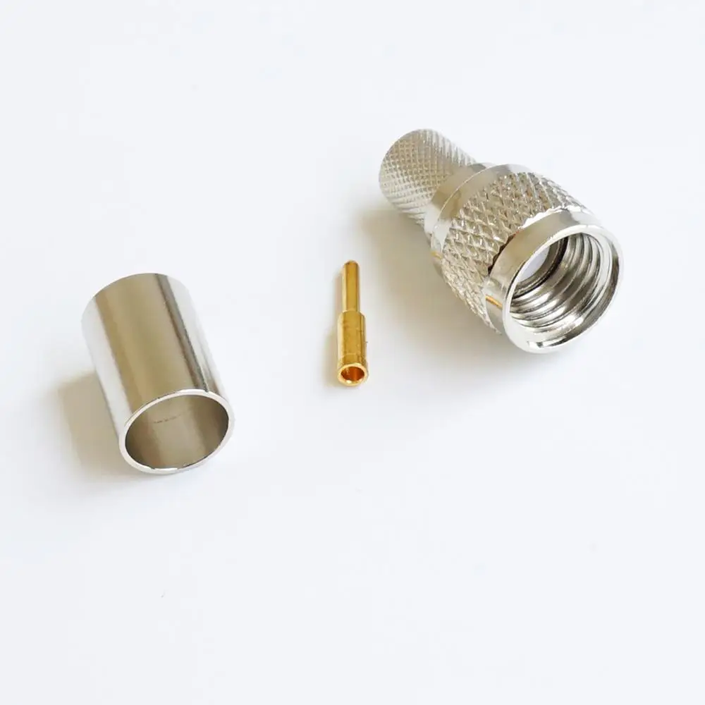 miniUHF MINI UHF Male Plug RF Coax Connector Socket Crimp for RG5 RG6 LMR300 RG304 5D-FB Coaxial Straight Nickel plated - купить по