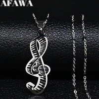 2022 fashion note stainless steel necklaces for women black enamel chain necklace jewelry cadenas mujer n1877s01