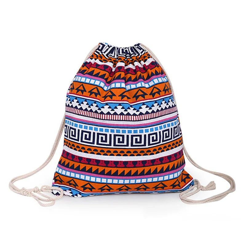 Рюкзаки на шнурке сумки плечо Холщовый Рюкзак летний с рисунком листьев для