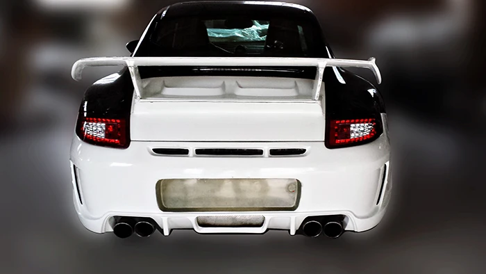Для Porsche 911 997 GT3 RS стиль Стекловолокно Задний багажник с спойлером полный FRP стекловолокно Bootlid КРЫЛО НАБОР сплиттеров Drift Kit