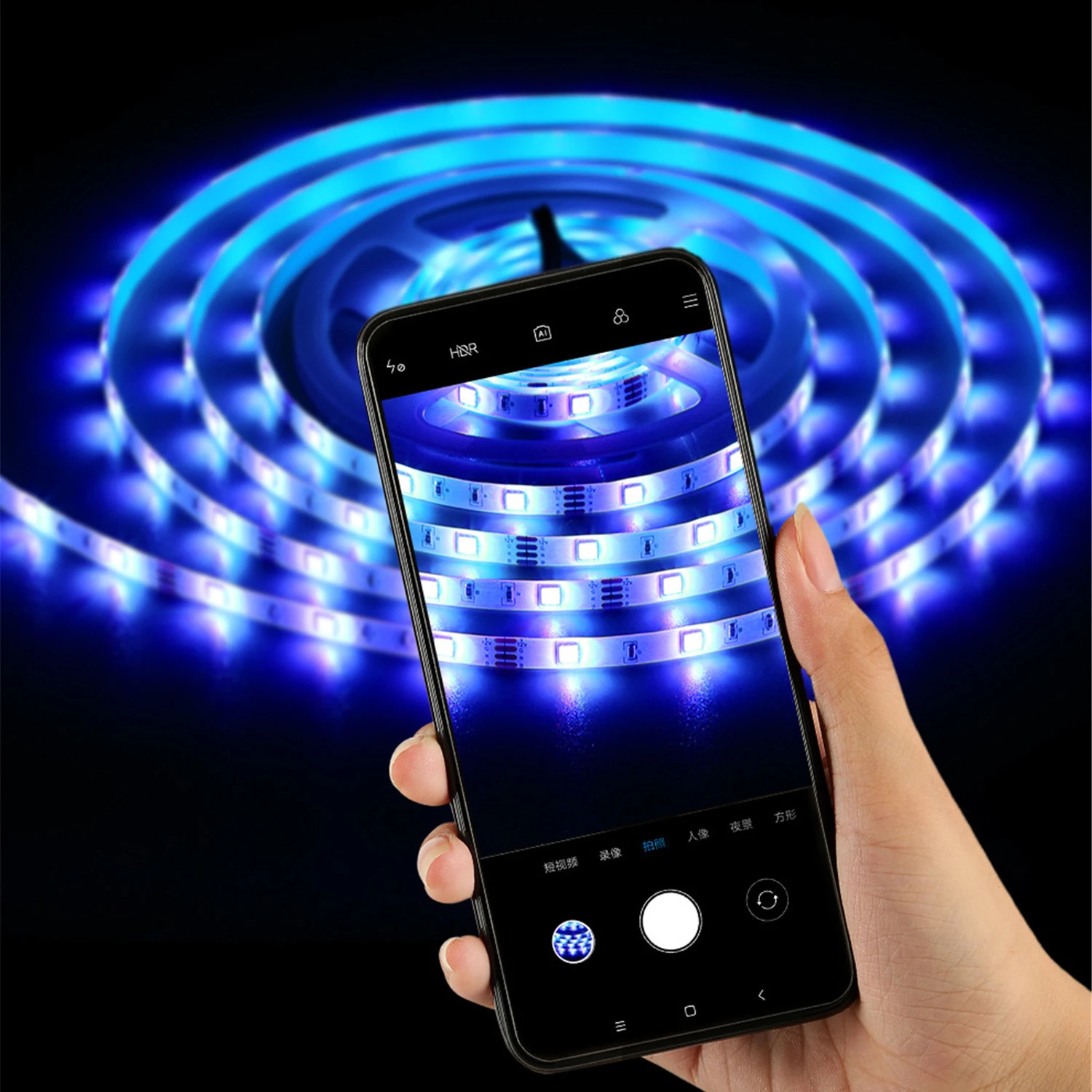 

LED light belt set 5050RGB WiFi intelligent voice app control colorful color changing atmosphere light belt 5m * 3