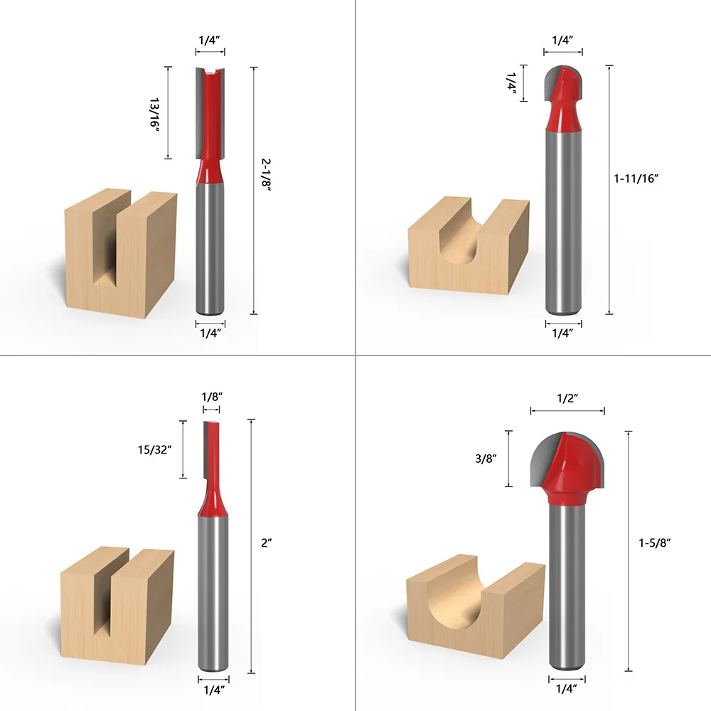 

15pcs 1/4 handle woodworking milling cutter set Bottom Wood Milling Cutter Engraving Knife Shank Router Bit Woodworking Tools