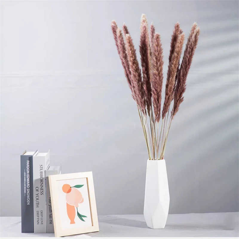 

10pcs Pampas Grass Small Reed Home Decor Dried Flower Indie Room Decoration Preserved Artificial Plants DIYFor Wedding Party