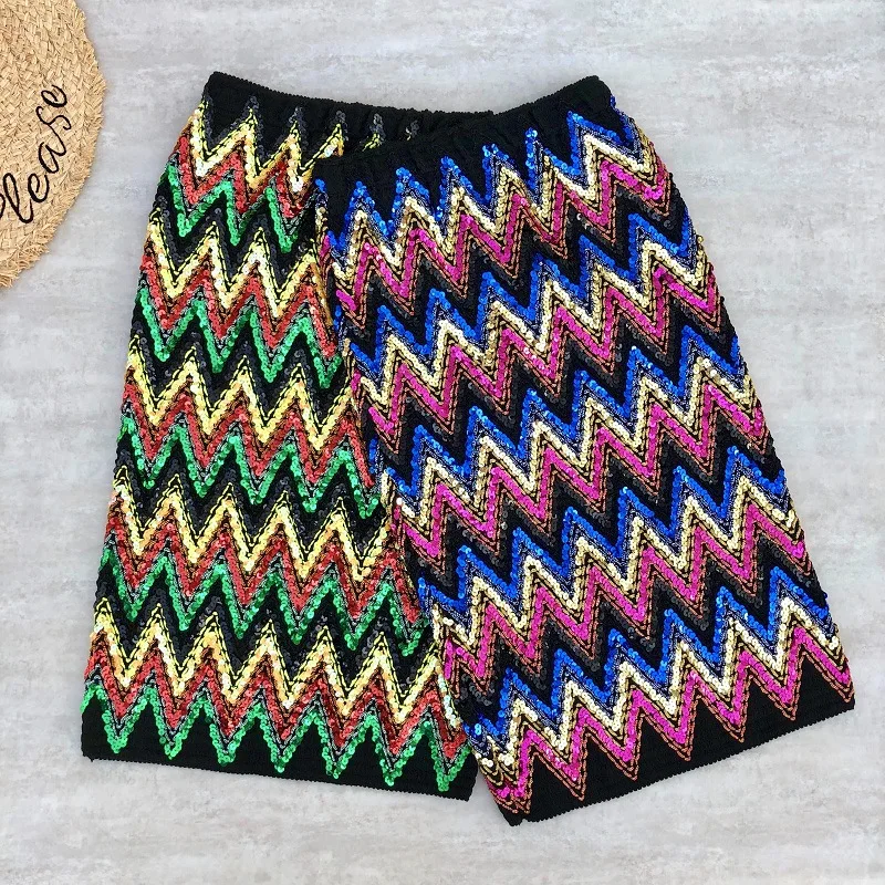 Красочные юбки с блестками женские облегающие Женские карандаш эластичной