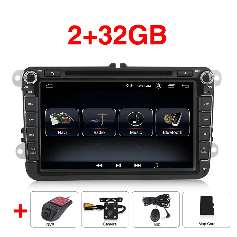 Car dvd camera DVR " Android 8,0 автомобильный dvd-плеер радио аудио gps Navi для VW Polo Jetta Tiguan passat b6 cc fabia Octavia Skoda Yeti Seat Praktic - Цвет: Car dvd camera DVR