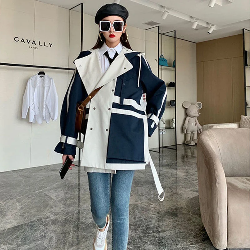 

Color matching loose thin silhouette short small windbreaker coat 2020 new 30 windbreaker autumn