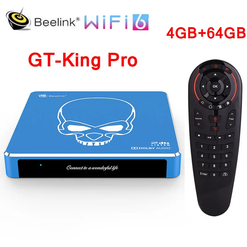 Beelink GT-King pro ТВ Box Amlogic S922X-H Android 9 0 WiFi6 4 ГБ 64 Dolby аудио DTS Слушать 4K HD Hi-Fi
