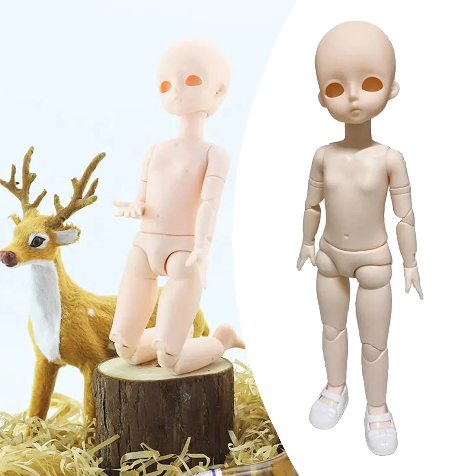 

12inch 21 Jointed Unpainted Moveable Plastic Blank Figure Doll Body DIY