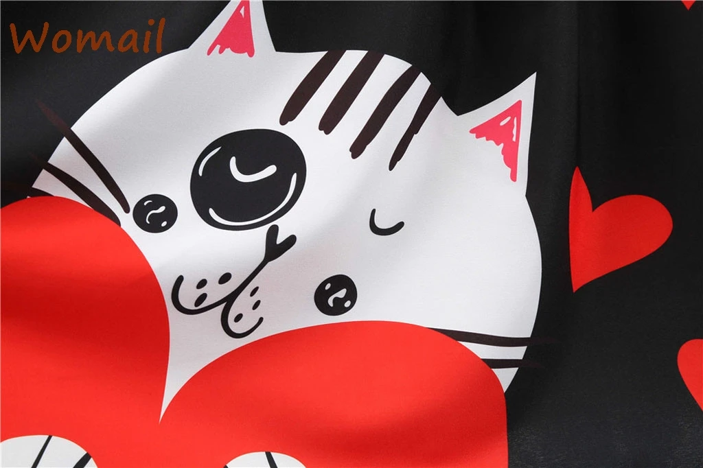 Женское платье на День святого Валентина с принтом сердца женская одежда