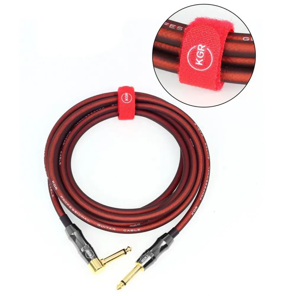 Кабель для электрогитары KGR 20AWG разъем бас-аудиокабеля прямой под прямым углом