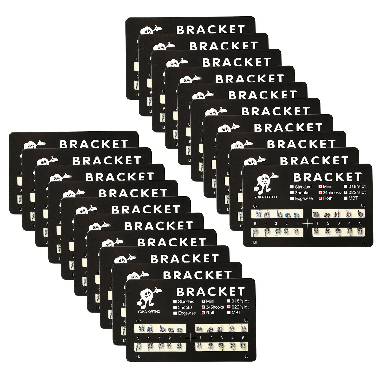 20 упаковок/400 шт. Ортодонтические металлические скобы мини Roth 022 дюйма слот 3 4 5