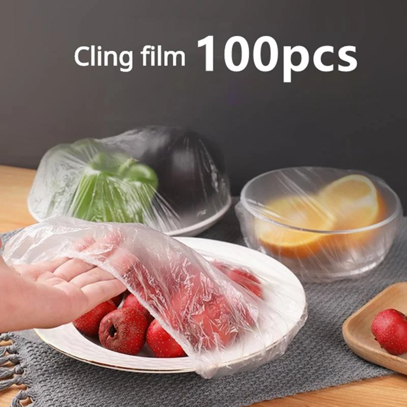 

100PCS Disposable Food Cover Household Refrigerator Food Fruit Preservation Cover Reusable Kitchen Cling Film Cover