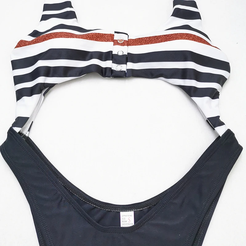 Сексуальный цельный купальник с вырезами женский слитный Монокини 2020 пляжный в