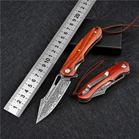 new damascus steel folding knife portable outdoor rescue camping hunting tactics gift collection high hardness utility edc