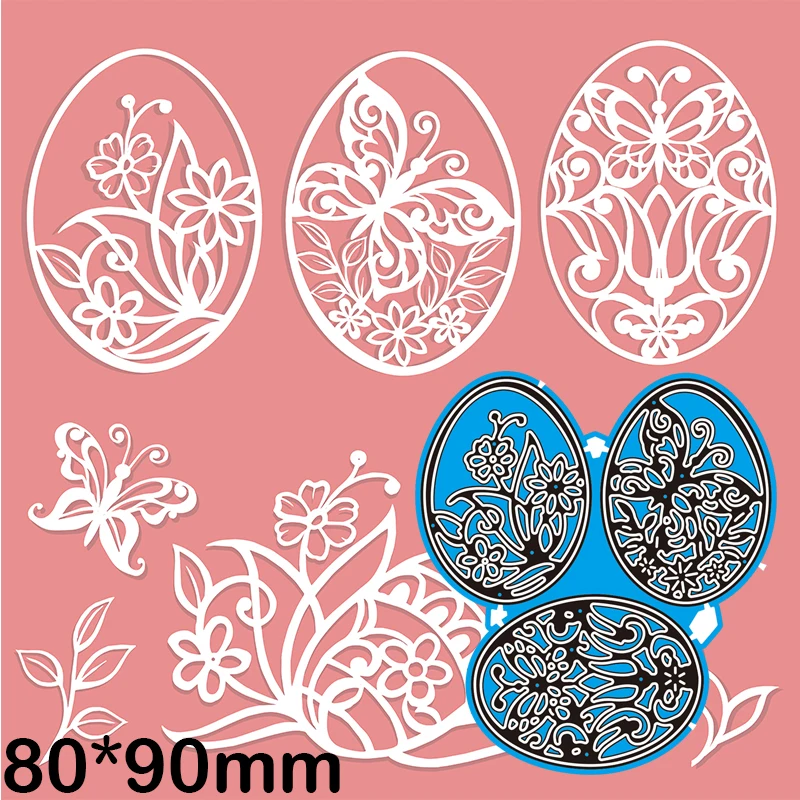 

Металлические штампы в форме яйца, цветов, бабочек, новинка, шаблон для украшения бумаги для скрапбукинга, тиснение «сделай сам», бумажная о...