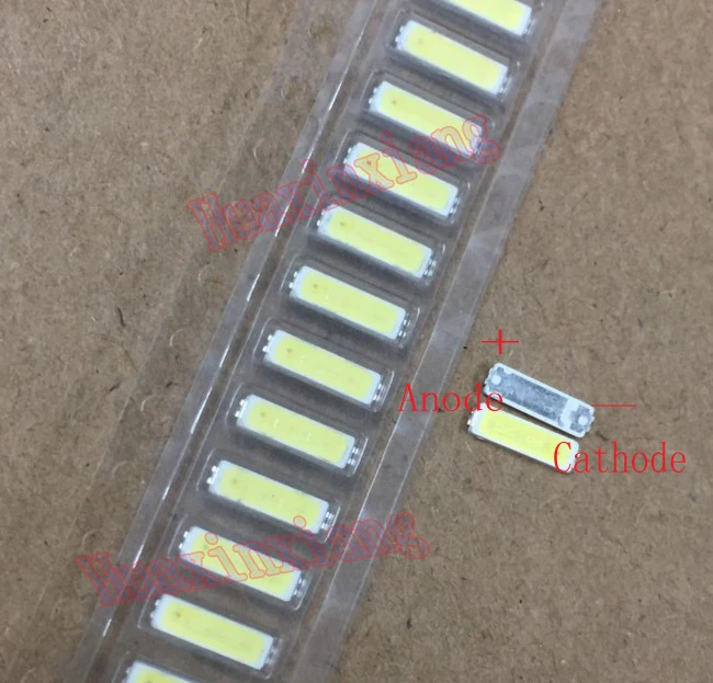 100 шт./лот SMD СВЕТОДИОДНЫЙ LG 7020 6V холодный белый 160mA 80LM для ТВ/ЖК-подсветка