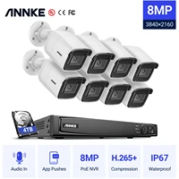 annke 16ch 4k ultra hd poe network video security system 8mp h 265 nvr with 8pcs 8mp 30m exir night vision outdoor ip camera