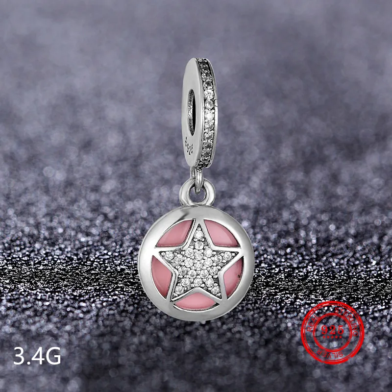 100% Genuine 925 Luxury/Iron Tower/Pentagram/cz Zircon Bead Charm Suitable for Bracelet Necklace Jewelry Making | Украшения и