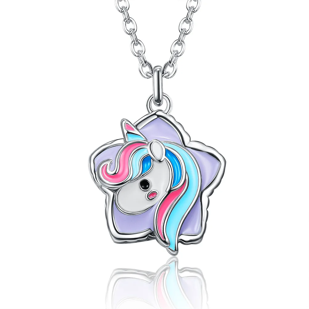 Новый ювелирный цвет ожерелье с единорогами День Святого Валентина подарок для