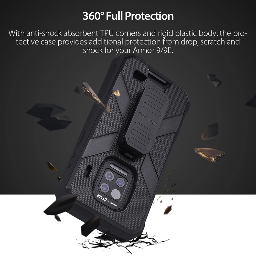 Ulefone чехол для телефона Armor 9/9E Оригинальный с зажимом ремня и карабином |
