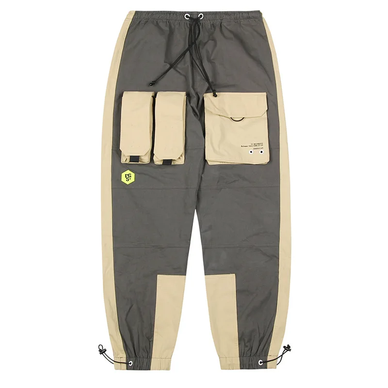 

Fgss men | 2020 autumn and winter new national fashion splicing multifunctional pocket function Leggings overalls