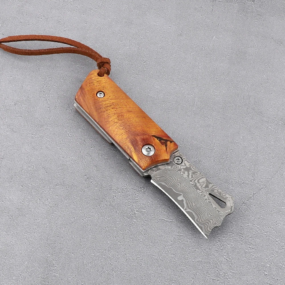 Складной Механический многофункциональный нож для самообороны дамасская сталь