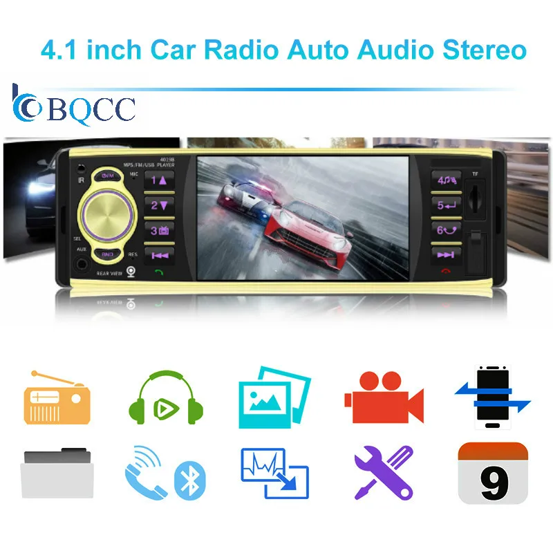 Автомагнитола 1 Din автомобильное радио с 4 &quotTFT экраном аудио стерео USB FM RDS Bluetooth