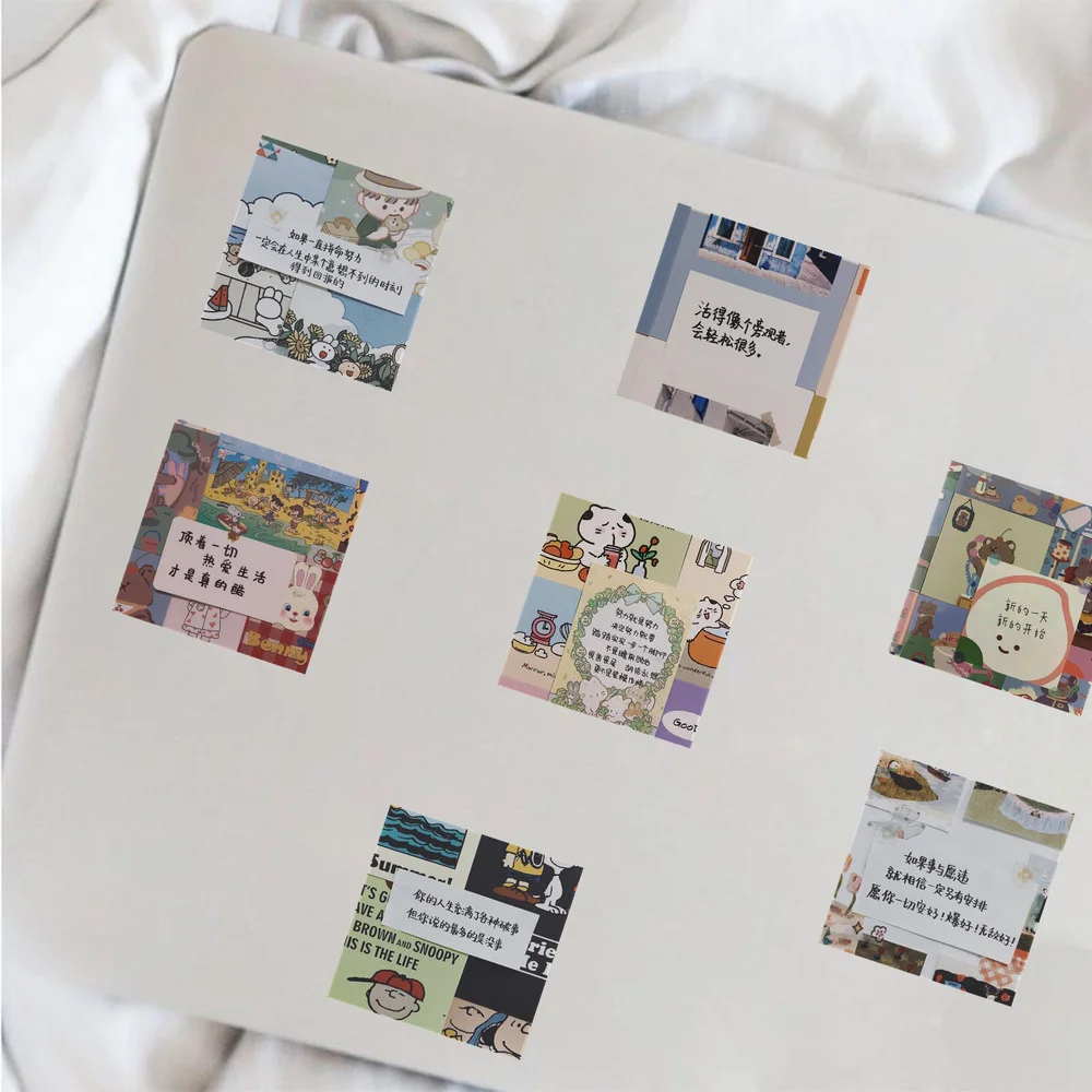 

35Pcs Watercolor Text Healing Letters Words Sticker Toy Stickers DIY Waterproof Stickers For Laptop Phone Suitcase Book