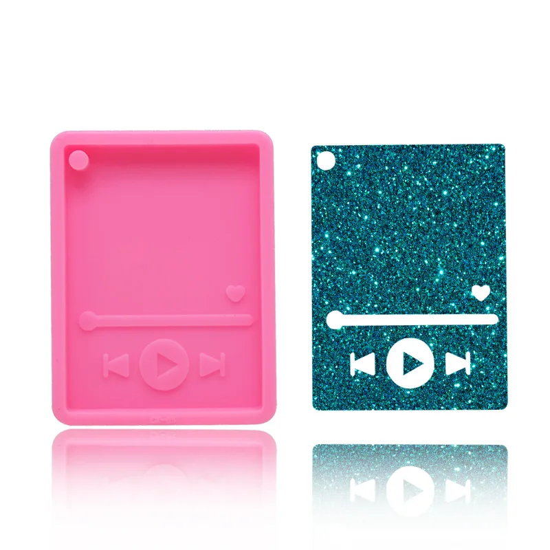 

Mp3 Shape Keychain Resin Mold Diy Handbag Decorations Glossy Molds Handmade Craft Tool Cake Baking Mould