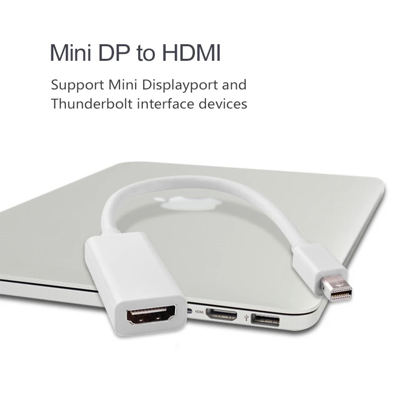 Переходник с Mini DP на HDMI совместимый кабель для ноутбука ПК штекер гнездо 1080P видео