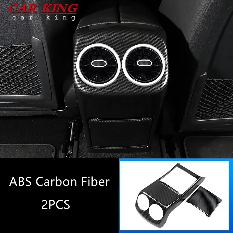 

For Mercedes Benz A Class W177 V177 A200 2019+ Car Accessories Rear Armrest Box Air Conditioning Outlet Cover Trim Frame Sticker