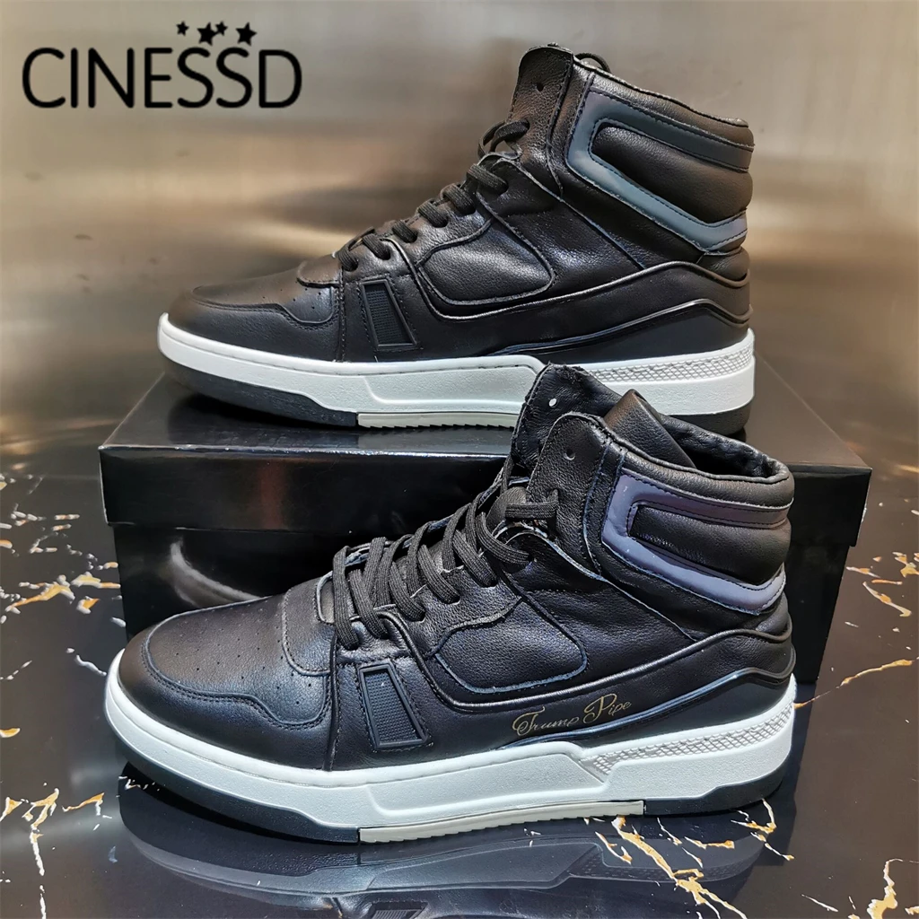 

Мужские туфли, черные, белые дышащие брендовые туфли на плоской подошве для вождения, повседневные кожаные туфли для скейтборда, на осень, ...