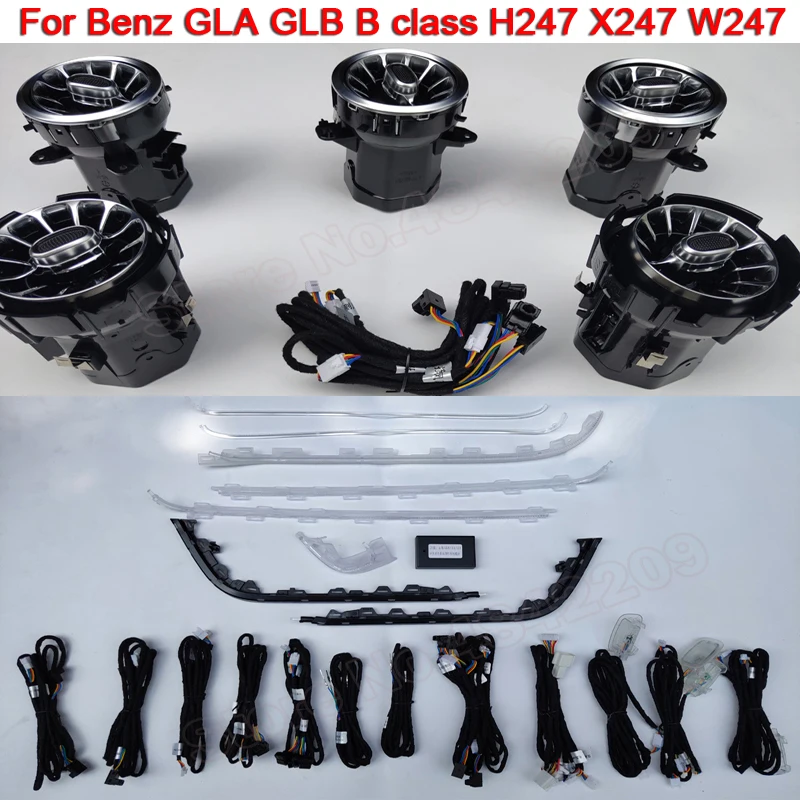 

For Benz GLA GLB B class 64-color Car Ambient Light H247 X247 W247 Colors decorative lighting Outlet Turbine LED Atmosphere Lamp