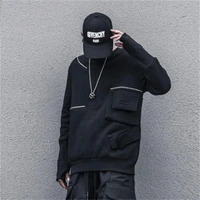 mens long sleeve hoodie spring and autumn new work style zipper decoration solid color leisure sports large size jacket