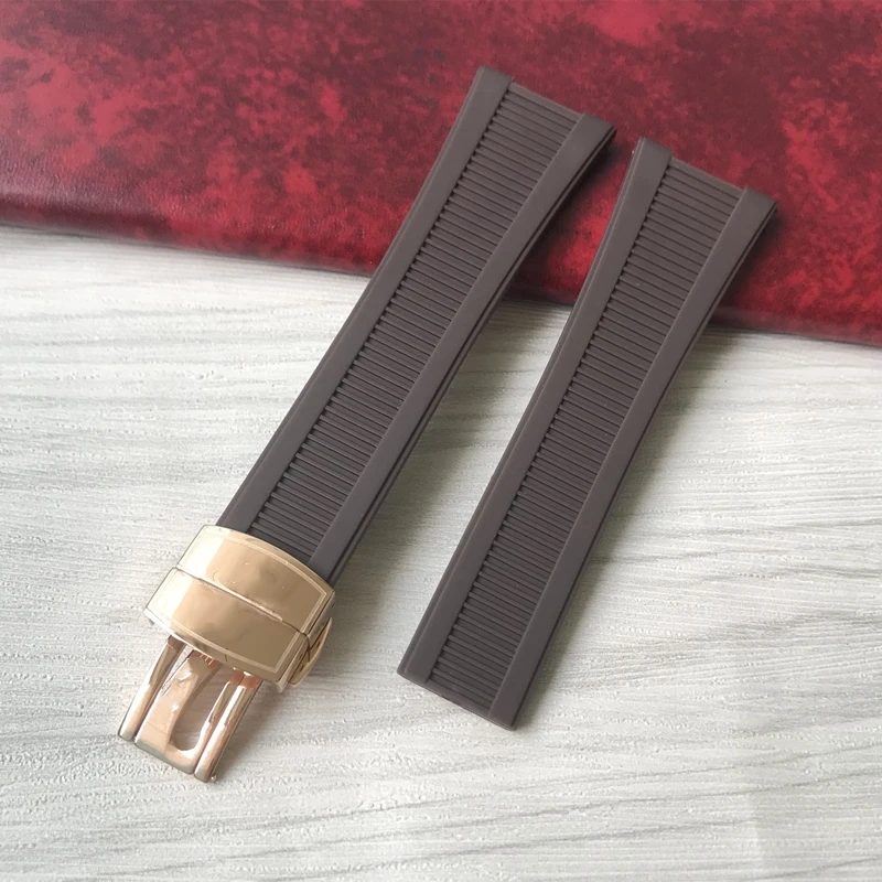 25*18mm Black Blue Brown Gray Rubber Silicone Watch band strap For Patek PP 5711 / 5712G Nautilus wristband  bracelet