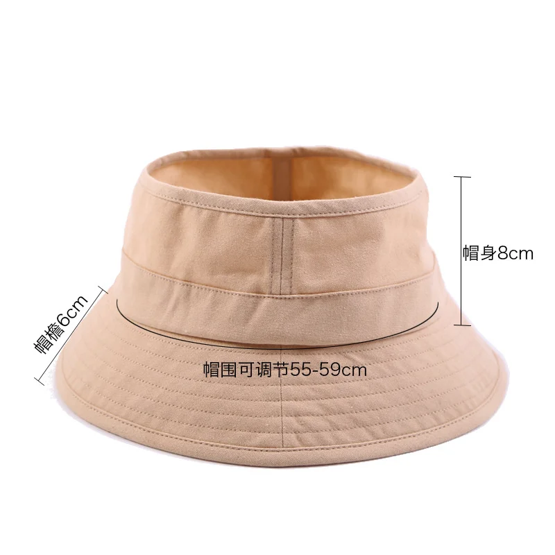 

100% Cotton Empty Top Sun Hats Outdoors Riding Jungle Sport Bucket Hat Men Women Simple Solid Color Fisherman Hats 55-59cm