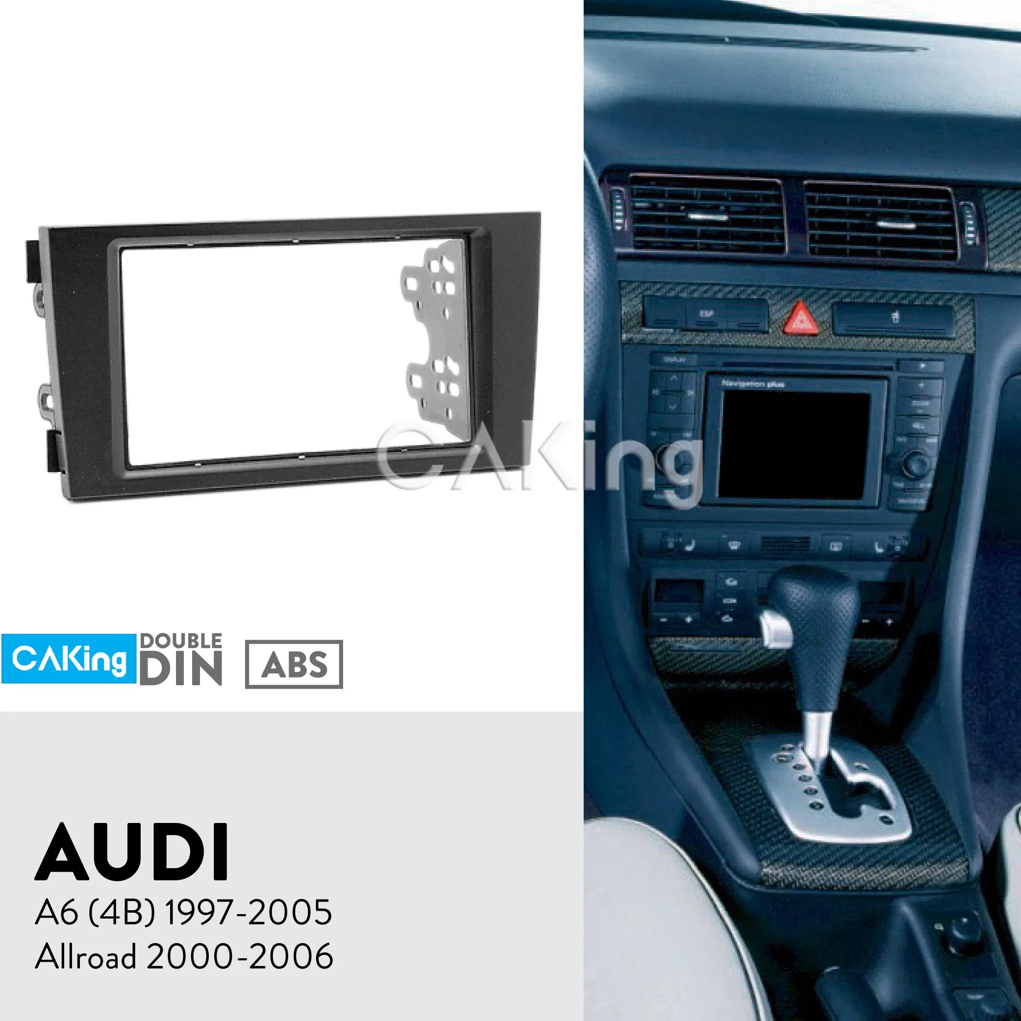 2DIN Автомобильная фасция Радио панель для Audi A6 (4B) 1997 2005Allroad 2000 2006 комплект фитинга