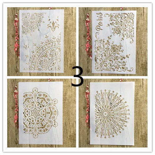 4pcs / set A4 letter of the alphabet Stencils Painting Coloring Embossing Scrapbook Album Decorative Template paper card wall | Канцтовары