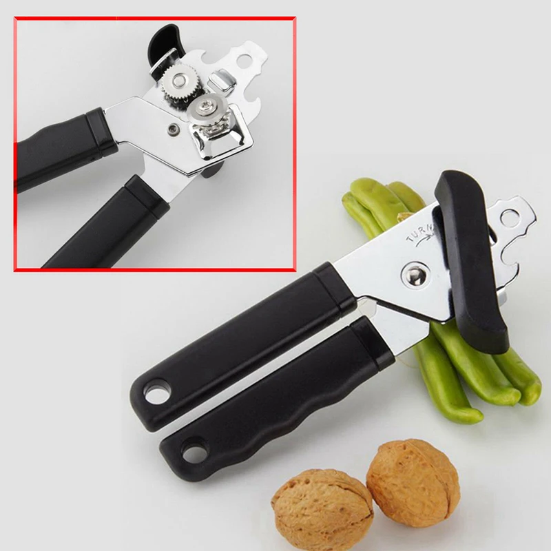 

Heavy Duty Iron Tin Can Opener Cutter Comfort Handle Grip Stainless Steel & Non-Slip Silicone Pastry Mat