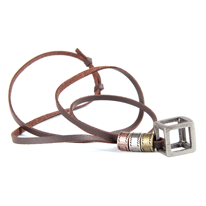 Сплав кожа Подвески мужские ожерелья Панк Винтаж Высокое качество Регулируемая