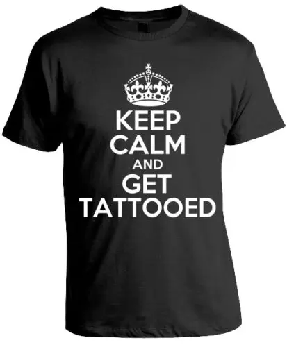 Футболка с надписью Keep Calm and Get Татуировка футболка графическим рисунком