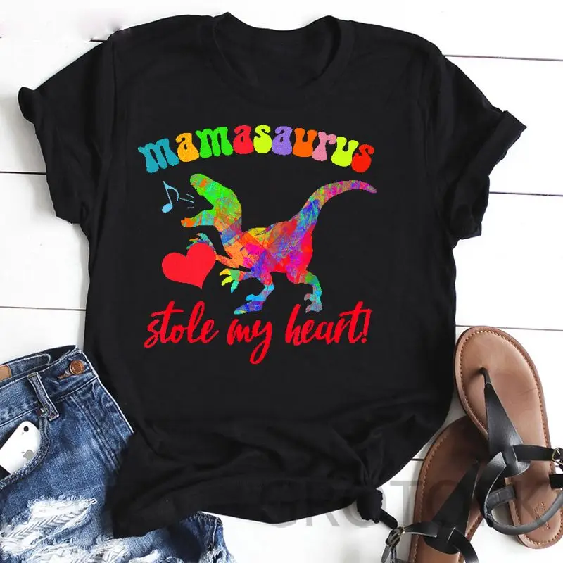 

Новая повседневная футболка Mamasaurus T-Rex Dinosaur Mama, новинка 2022, повседневные топы, женская футболка унисекс с коротким рукавом для девушек