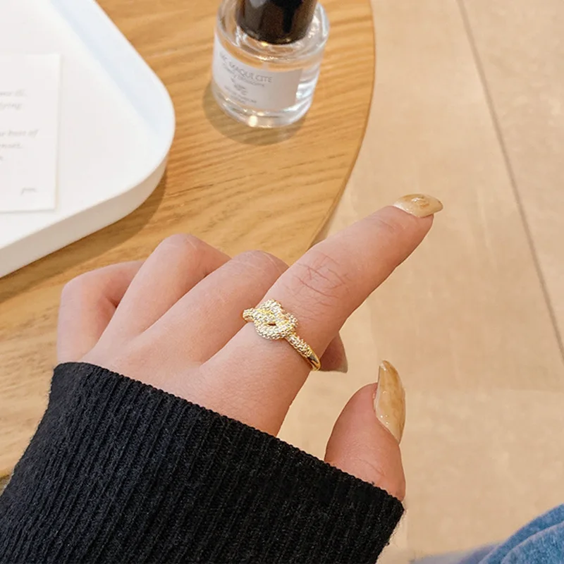 

Wholesale Light Luxury Ring Cold Wind Special-Interest Design Simple and Stylish Personality Zircon Open