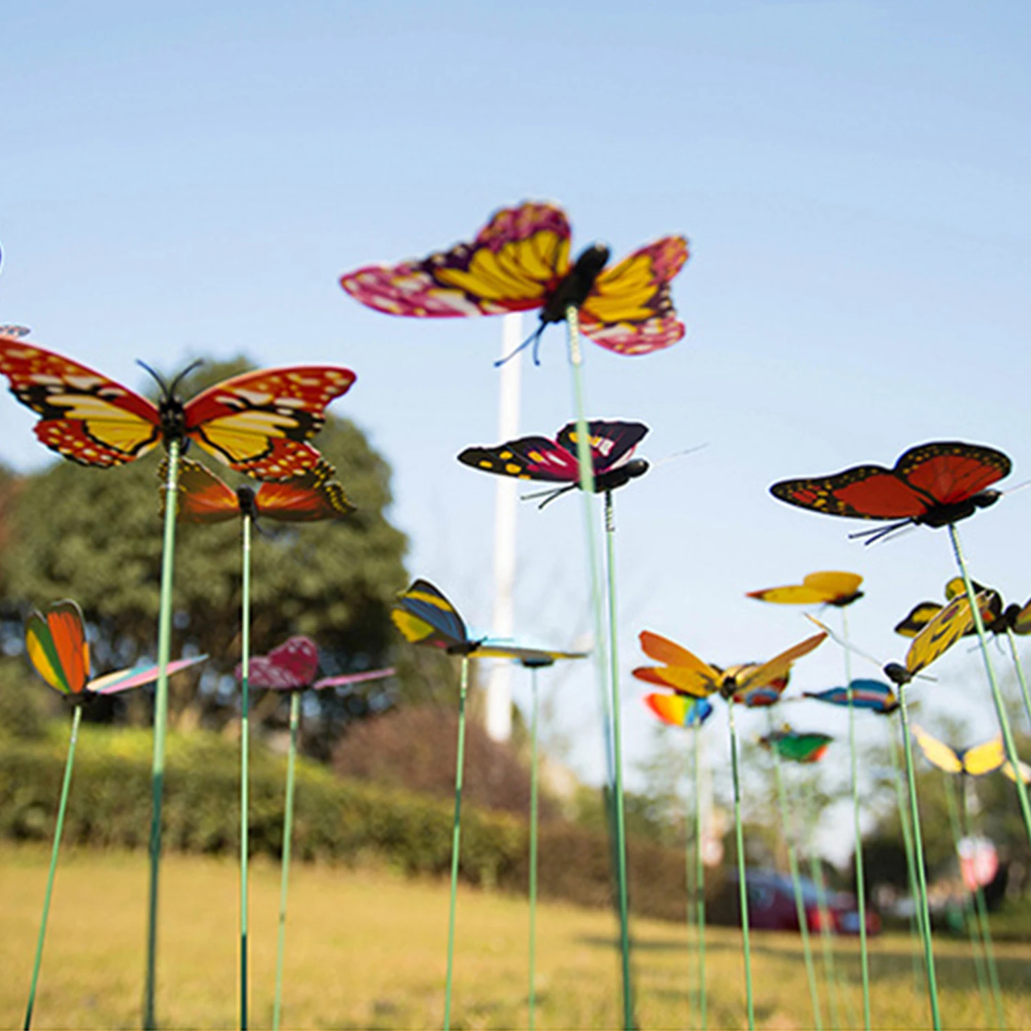 24 шт. бабочки ставки на Новый год и Рождество украшения DIY уличные заборы сада ПВХ