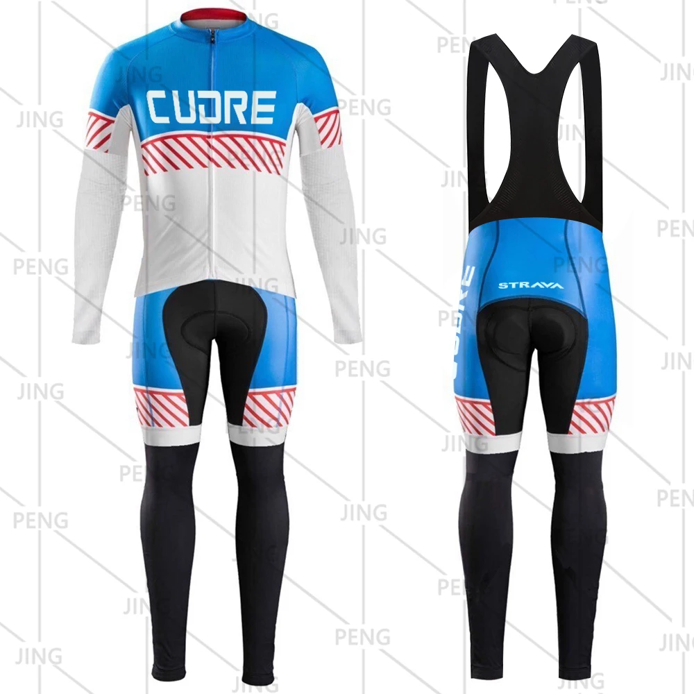 

Трикотажный комплект для велоспорта STRAVA, командная одежда с длинным рукавом, комбинезон, одежда для езды на велосипеде, Джерси для горных ве...