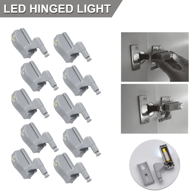 

10pcs LED Inner Hinge Lamp Under Cabinet Lights Universal Wardrobe Cupboard Sensor Lights for Bedroom Kitchen Closet Night Lamp