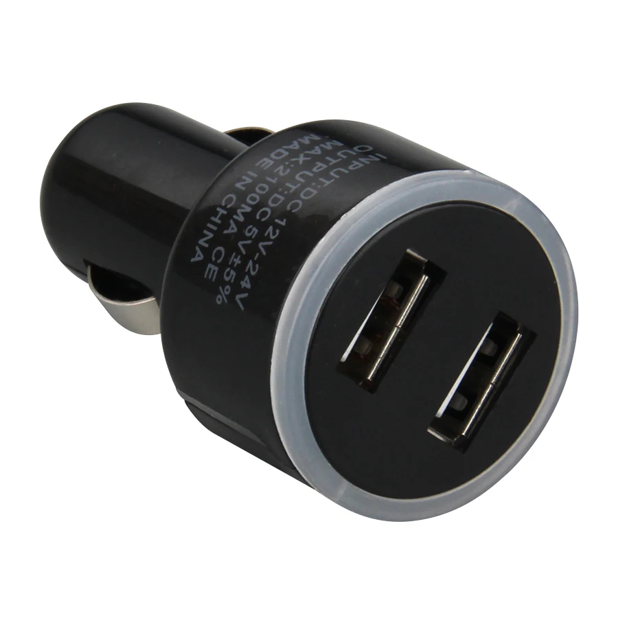 Автомобильный Универсальный Переходник 12 В 24 до 5 2A 2 порта USB для зарядки в машине